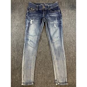 Ariya Jeans Women’s Size 3/4 Skinny Mid Rise Medium Wash Thick Stitch